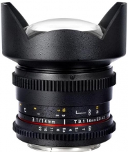 Samyang 14mm T3.1 V-DSLR Gran angular para Canon*