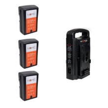 Genérico Pack 3 baterías V-Mount 190w + Cargador Baxxtar 2 Canales*